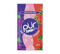PUR Jumbo Gum | Gomme da Masticare Senza Aspartame | Con Xilitolo | Gusto Naturale Bubblegum, Grape, Watermelon, 20 Pezzi (Confezione da 1)