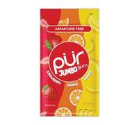 PUR Jumbo Gum | Gomme da Masticare Senza Aspartame | Con Xilitolo | Gusto Naturale Strawberry, Banana, Orange, 20 Pezzi (Confezione da 1)