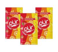 PUR Jumbo Gum | Gomme da Masticare Senza Aspartame | Con Xilitolo | Gusto Naturale Strawberry, Banana, Orange, 20 Pezzi (Confezione da 3)