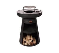 PUR LINE | Barbecue in acciaio con griglia in acciaio inox e funzione braciere - Barbecue diametro 60 cm, include copertura impermeabile, cassetto raccogli-cenere e spazio per la legna