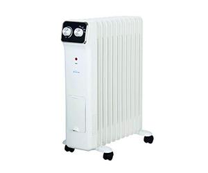 PUR LINE | Radiatore a olio da 2500 W, 11 elementi, termostato regolabile, 3 livelli di potenza - Radiatore a olio con umidificatore integrato e stendibiancheria