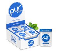 PUR Mints Caramelle alla menta senza aspartame, con xilitolo, Senza zucchero, vegane, senza glutine e adatte alla dieta chetogenica, Aroma naturale di menta piperita, 30 pezzi (Confezione da 12)