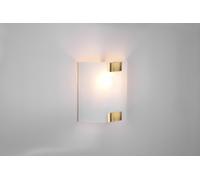 PURA APPLIQUE VETRO QUADRATA GANCI METALLO OTTONE INVECCHIATO 20X20CM 1 LUCE ATTACCO E27