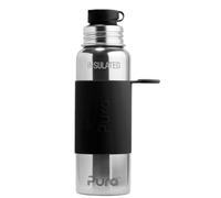 Pura Borraccia termica in acciaio inox da 623,7 g, senza BPA e senza plastica, con coperchio a prova di perdite, per bambini e adulti, colore nero
