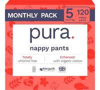 Pura Mutandina Eco Taglia 5 (12-17kg), 120 Totali in 6 Confezioni, Usa e Getta per Pelli Sensibili e Inclini alle Allergie, Ipoallergenici