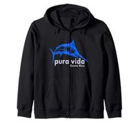 Pura Vida Costa Rica Pesca Felpa con Cappuccio