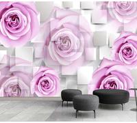 Pura viola petali di fiori 3D Tenda Bloccare Foto Stampa Tendaggio Drappo Tessut