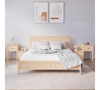 puraday Comodini Camera Da Letto 79,5x38x65,5 cm 2 set Comodino Cameretta Tavolino Legno Sospesi Stretto Tavolo Letto Smart Nightstand Marrone