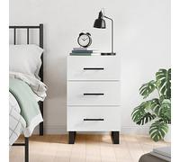 puraday Comodino in legno, design elegante, per camera da letto, decorazione d'interni, bianco, 40 x 40 x 66 cm