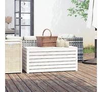 puraday Contenitore Giardino Bianco 101x50,5x46,5cm Legno Massello Pino Giardino Esterno Arredo Cassapanca Contenitore Da Esterno Contenitore Giardino Salvaspazio Per Conservare Attrezzi Da Giardino