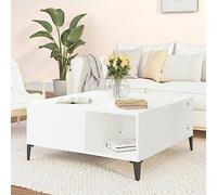 puraday Couchtisch 80x80x36,5 cm Weiß Holzwerkstoff Holz Beistelltisch Sofa Industrial Quadratisch Couch Wohnzimmer Möbel