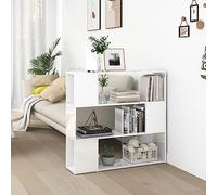 puraday Libreria/Divisorio Bianco Lucido 100x24x94 cm Libreria Da Parete Scaffale Da Parete Scaffale Legno Libreria Moderna Libreria Divisoria Ambiente Design Elegante E Classico