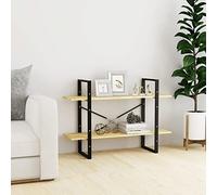 puraday Libreria in legno con 2 ampi scomparti, divisorio per interni, design minimalista giallo, 100 x 30 x 70 cm