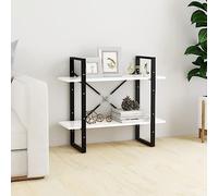 puraday Libreria in legno con 2 ampi scomparti per interni, design minimalista bianco, 80 x 30 x 70 cm
