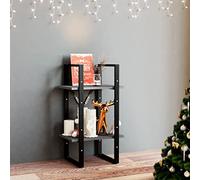 puraday Libreria in legno con 2 ampi scomparti per interni, design minimalista grigio, 40 x 30 x 70 cm