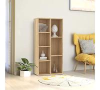 puraday Libreria in legno con 7 ampi scomparti, divisorio per interni, design minimalista, rovere Sonoma, 50 x 25 x 106 cm