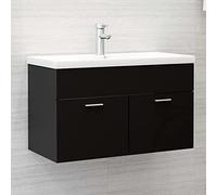 puraday Mobile Sottolavabo Nero 80x38,5x46 cm in Truciolato Mobile Sotto Lavabo Mobili Bagno Sospesi Mobile Bagno Classico Fornire Spazio Sufficiente Per Riporre Gli Oggetti In Bagno