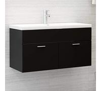 puraday Mobile Sottolavabo Nero 90x38,5x46 cm in Truciolato Mobile Sotto Lavabo Mobili Bagno Sospesi Mobile Bagno Classico Fornire Spazio Sufficiente Per Riporre Gli Oggetti In Bagno