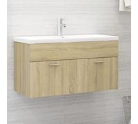 puraday Mobile Sottolavabo Rovere Sonoma 90x38,5x46 cm in Truciolato Mobile Sotto Lavabo Mobili Bagno Sospesi Mobile Bagno Classico Fornire Spazio Sufficiente Per Riporre Gli Oggetti In Bagno