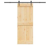 Puraday Porta scorrevole in legno moderna per interni e ingresso, per soggiorno o camera da letto, design salvaspazio, marrone e nero, 80 x 210 cm