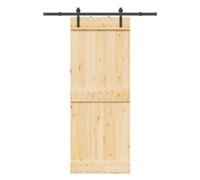 Puraday Porta scorrevole in legno, per ingresso, per soggiorno, camera da letto, design salvaspazio, colore marrone e nero, 80 x 210 cm