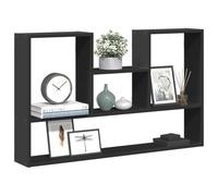 puraday Scaffalatura da parete, in legno, design elegante e moderno, colore nero, 99 x 15 x 60 cm