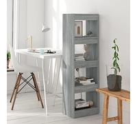 puraday Sonoma - Libreria in legno con 4 scomparti spaziosi, per interni, design minimalista, 40 x 30 x 135 cm, colore: Grigio