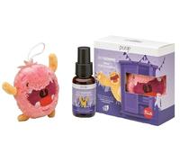 Purae BenSonno Scacciamostri - Kit spray rilassante per il sonno, 75 ml e un peluche Trudi rosa