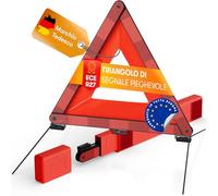 PURAHELP Triangolo di avvertimento per auto pieghevole [norma 2026 ECE R27] - visibile fino a 250 m - Rettangolo auto compatto e pieghevole - sezioni di traffico sicuro triangolo secondo la norma UE