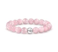 PURAJA Bracciale in vera pietra naturale con perle in argento sterling 925 e perle di pietra naturale da 8 mm