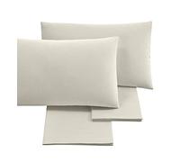 Puraluna Carezze: Completo Letto Queen Size, set di lenzuola MADE IN ITALY (Panna, Queen Size)