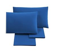 Puraluna Carezze: Completo Letto singolo 1 Posto, set di lenzuola MADE IN ITALY (Blu Royal, Singolo)