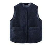 Puramala Gilet in pile da donna con tasche - Gilet senza maniche in stile teddy come strato riscaldante | Gilet confortevole per autunno e primavera, M