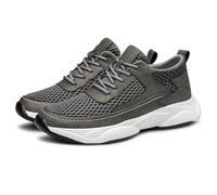 Puramala Scarpe sportive da uomo con chiusura a vite - Sneaker leggere con tomaia in maglia traspirante | comode scarpe da corsa per fitness e uso quotidiano, Stile G02 Grigio, 37 EU