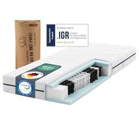 PURAMED Materasso a molle insacchettate, 90 x 200 cm, grado di durezza H2, altezza 20 cm, materasso ergonomico a 7 zone, rivestimento in microfibra lavabile, certificato Oeko-TEX® e CertiPUR, prodotto