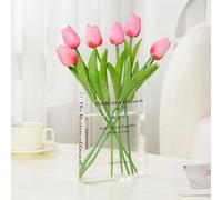 Puransen Vaso per fiori, decorazione estetica per la stanza, aroma artistico e culturale, vaso acrilico decorativo, unico accento per casa/camera da letto/ufficio, un libro sui fiori (colore