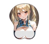 PUrar Fairy Tail Lucy Heartfilia 3D Tappetino per mouse, morbido poggiapolsi, tappetino per mouse da cartoni animati, tappetino per mouse ergonomico