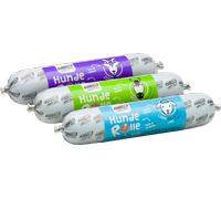 PURBELLO Rotolo di cibo umido per cani, pacchetto misto I - 3 cavalli, 3 capre, 2 agnello, monoproteina, cibo per cani con elevata percentuale di carne, salsicce per cani resistenti al taglio e senza cereali (8 x 400 g)