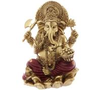Purckator GAN07, Statuina del Dio Ganesh, 16 cm, Oro e Rosso