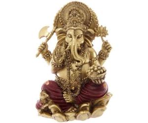 Purckator GAN07, Statuina del Dio Ganesh, 16 cm, Oro e Rosso