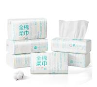 Purcotton - Asciugamano per il viso usa e getta, 100% cotone, salviettine asciutte biodegradabili e inodori, 600 ct, per rimuovere il trucco, la cura della pelle, i viaggi, 20 x 20 cm