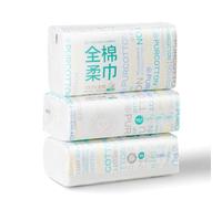 Purcotton - Asciugamano usa e getta per il viso, 100% cotone, salviettine asciutte biodegradabili e inodore, 300 ct, per la rimozione del trucco, la cura della pelle, i viaggi, 20 x 20 cm