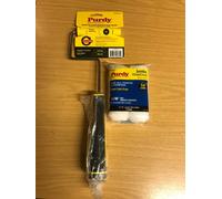 Purdy Jumbo Mini Roller Frame Plus Rullini Paint Rollers Bianco Dove 3/8" 4,5"