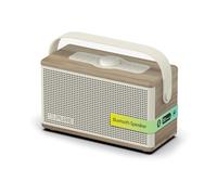 Pure Classic Aura - Der tragbare Bluetooth-Lautsprecher mit Hintergrundlicht, Baumwoll-Weiß/Eiche