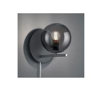 PURE APPLIQUE DA PARETE MODERNA IN METALLO 2 FINITURE COLORE CON SFERA IN VETRO D16CM