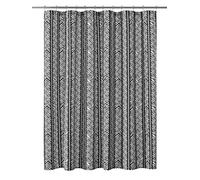 Pure Bath Tenda da doccia in finto lino con stampa a spina di pesce, 183 x 183 cm