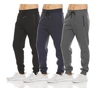 Pure Champ Pantaloni Sportivi da Uomo, in Pile, da Uomo, con Tasca con Cerniera e Coulisse, Taglia S-3XL, Set da 2., L