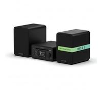 Pure Classic Stereo Mini Micro HiFi Impianto con lettore CD DAB+ Radio Bluetooth 5.3 USB AUX jack per cuffie telecomando 40 W stereo effetto legno - Nero