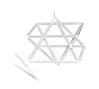Pure Clear Water Hexagram Star Quartz Pyramid 5-10 Inch Mokaba Merkaba Terapia del suono Meditazione Yoga Meditazione Sollievo dallo stress Supporto ad angolo Strumenti a percussione Compresi bastonci