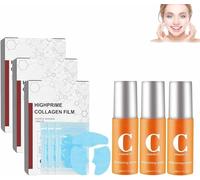 Pure Collagen Films - Melting Collagen Film, Soluble Nano Collagen Mask, Highprime Collagen Film Face Mask, Korea Highprime Collagen Soluble Film, Collagen Hydrating Face Mask (3 Set)